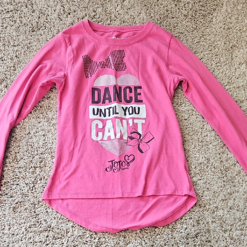 JoJo Siwa Pink Long Sleeve Graphic Tee with Heart & Bow
